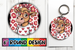 Whimsical Circle Ornaments Design, Cute Cow Product Image 1