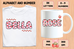 Coquette Strawberry Alphabet PNG Letters &amp; Numbers 300DPI Product Image 6