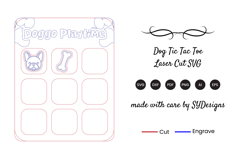 Dog Tic Tac Toe Laser Cut SVG Product Image 2