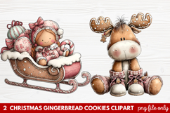 Christmas Gingerbread Cookies Clipart | Cute Holiday Cookie Product Image 1