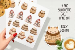 Fat cat in sweater.Stickers and Sublimation PNG. Product Image 3
