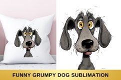 Funny Grumpy Dog Sublimation, Grey Dog sublimation Product Image 1