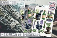 Witch sticker Sheet Green Magic Props Spell Herbs Halloween Product Image 1