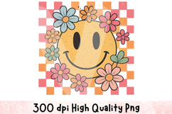 Smiley Face Floral Clipart Sublimation PNG Product Image 1