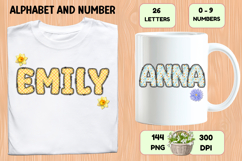 Daffodil Floral Patchwork Alphabet PNG Clipart 300 DPI Product Image 6