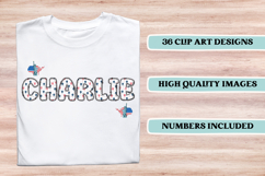 4th July Alphabet png clipart, independence letters doodle Product Image 3