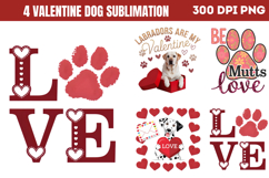 Valentine Dog Sublimation PNG Product Image 1