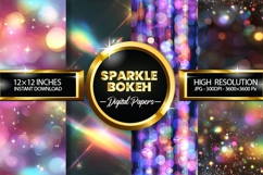 Sparkle Bokeh Digital Papers - 04 variations Product Image 1