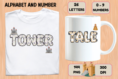 Tower Princess Alphabet Clipart PNG, Letters doodle 300 DPI Product Image 6