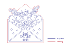 Mother’s Day Envelope Card Laser Cut SVG Product Image 2