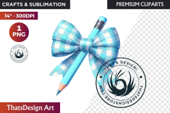 Pastel Coquette Pencil bow Clipart Girly School Supplies Product Image 1