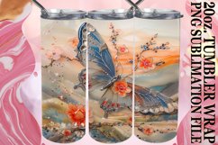 20oz Tumbler Wrap: Shimmering Butterfly Patterns Product Image 1