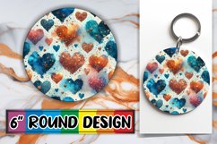 Cozy Round Keychain PNG Magic, Heart Product Image 1
