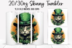 St. Patrick&#039;s Day Cat - Tumbler Sublimation Design Product Image 1