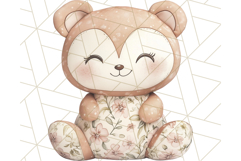 Pink Floral Stuffed Animal Clipart PNG, Cute Stuffed Animals Product Image 2