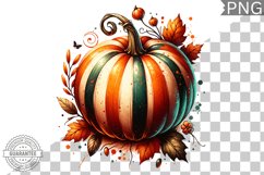 Pumpkin Flowers Sublimation - Clipart PNG Design Product Image 1