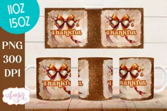 Thankful mug wrap PNG for sublimation | Thanksgiving mug PNG Product Image 3