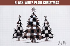 Black-White-Plaid-Christmas Sublimation Product Image 1