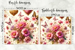 Vintage Floral Lunch Bag Design | Baroque Flowers Lunch Bag Product Image 2