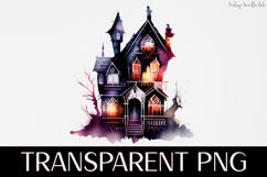 Haunted House - Transparent PNG Halloween Clipart Graphic Product Image 1