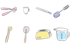 22 Kitchen Utensil Illustrations Cute SVG PNG Product Image 3