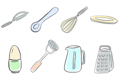 22 Kitchen Utensil Illustrations Cute SVG PNG Product Image 4