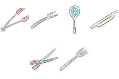 22 Kitchen Utensil Illustrations Cute SVG PNG Product Image 2