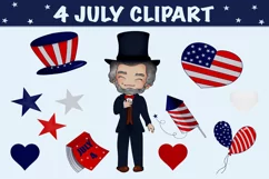12 Patriotic 4th of July Clipart Celebrate Independence Day Product Image 1