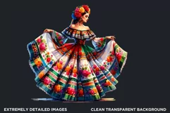 Mexican ballerina clipart, cinco de Mayo festival, Fiesta Product Image 2