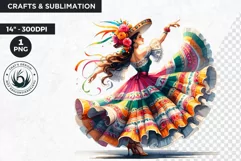 Mexican ballerina clipart, cinco de Mayo festival, Fiesta Product Image 1