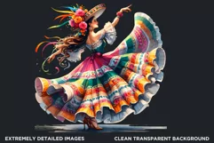 Mexican ballerina clipart, cinco de Mayo festival, Fiesta Product Image 2