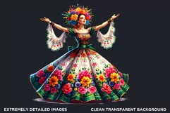 Mexican ballerina clipart, cinco de Mayo festival, Fiesta Product Image 2