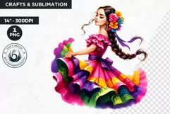 Mexican ballerina clipart, cinco de Mayo festival, Fiesta Product Image 1