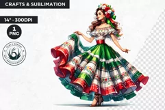 Mexican ballerina clipart, cinco de Mayo festival, Fiesta Product Image 1