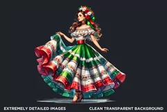 Mexican ballerina clipart, cinco de Mayo festival, Fiesta Product Image 2