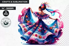 Mexican ballerina clipart, cinco de Mayo festival, Fiesta Product Image 1