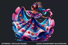 Mexican ballerina clipart, cinco de Mayo festival, Fiesta Product Image 2