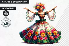 Mexican ballerina clipart, cinco de Mayo festival, Fiesta Product Image 1