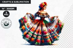 Mexican ballerina clipart, cinco de Mayo festival, Fiesta Product Image 1