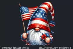 4th of july gnome clipart, American sublimation, Patriotic Product Image 2