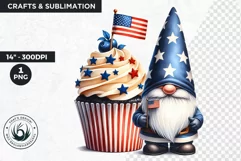 4th of july gnome clipart, American sublimation, Patriotic Product Image 1