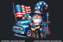 American gnome clipart, truck sublimation,4th of july Product Image 2