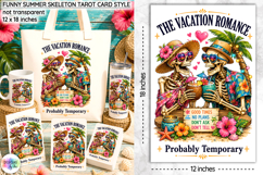 Funny Summer Skeleton Tarot Card Design, Vacation Romance Product Image 1