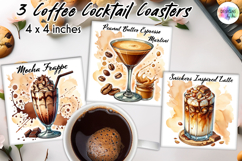 Coffee Cocktail Coasters, Coffee Lover Coasters, Coffee PNG Product Image 1