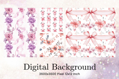 Flower Pattern Background Wallpaper Digital Paper_22 Product Image 1