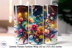 Summer Flowers Tumbler Wrap, Watercolour Flowers Tumbler Product Image 1