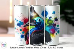 Tropical Birds Tumbler Wrap, Jungle Birds Watercolour Print Product Image 1