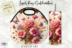 Vintage Floral Lunch Bag Design | Baroque Flowers Lunch Bag Product Image 1