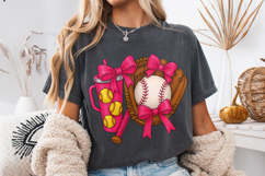 Coquette Softball PNG, Baseball Coquette PNG, Game Day PNG Product Image 4