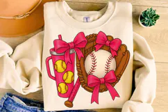 Coquette Softball PNG, Baseball Coquette PNG, Game Day PNG Product Image 1